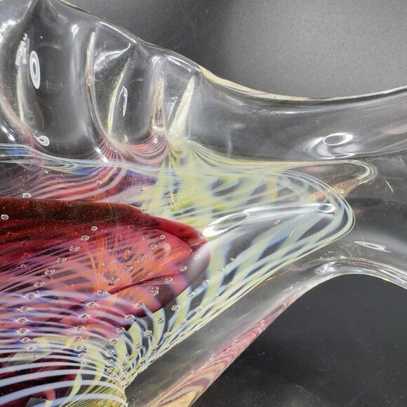 2004 Rollin Karg Large Heavy Glass Fish Signed Sculptures Multicolor Hand Blown - Picture 6 of 16